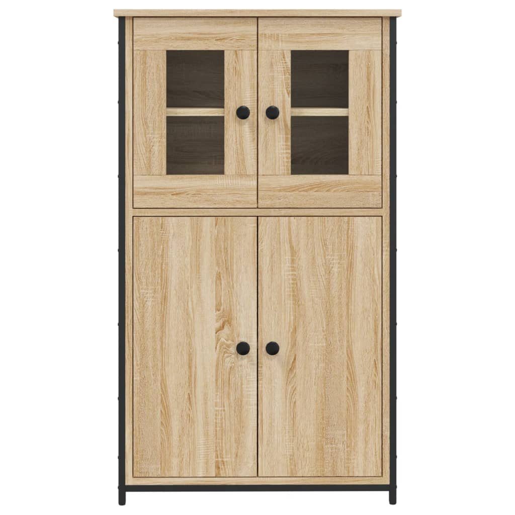 vidaXL Anrichte Highboard Sonoma-Eiche 62x32x106,5 cm Holzwerkstoff Glas Vitrine