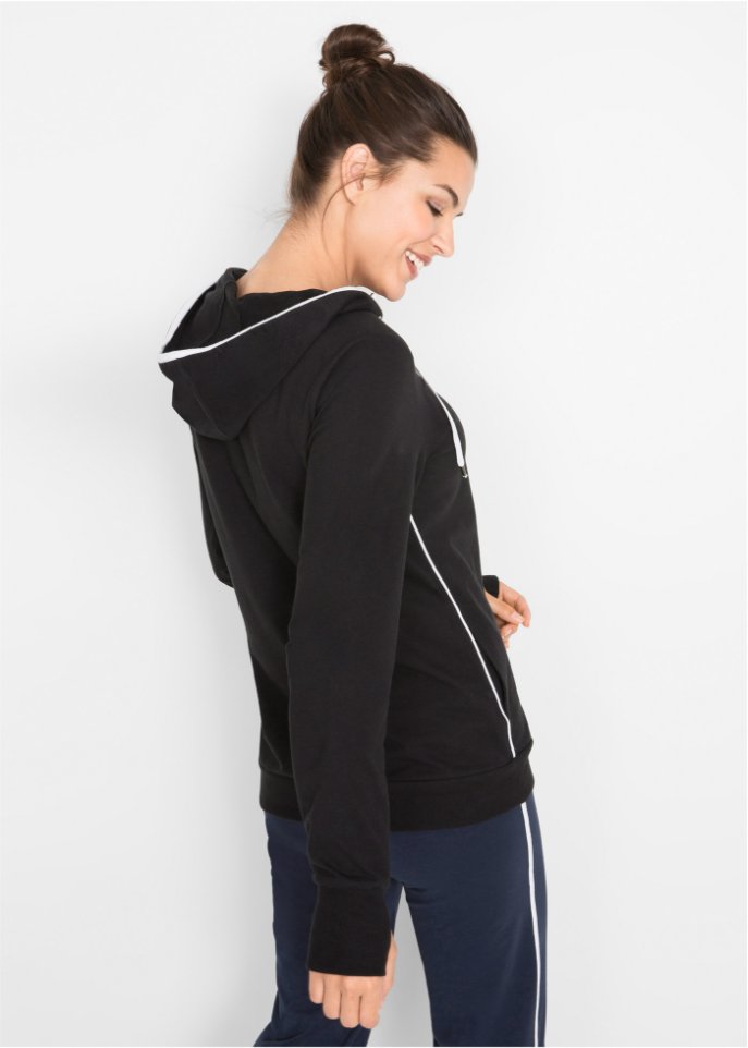 Stretch-Sweatjacke mit Baumwolle