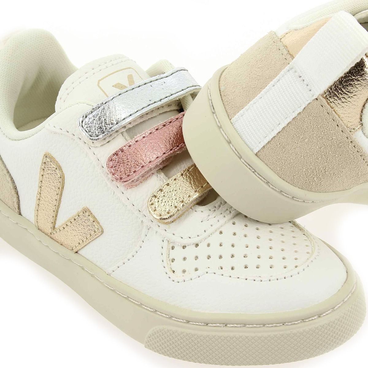 Veja  V-10 VELCRO E22 - Blanc Platine