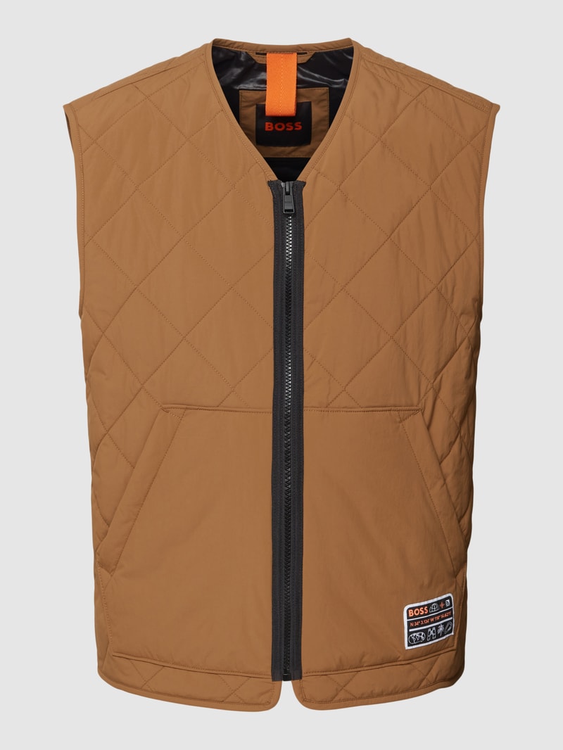 Steppweste mit Label-Patch Modell 'Okella' in beige