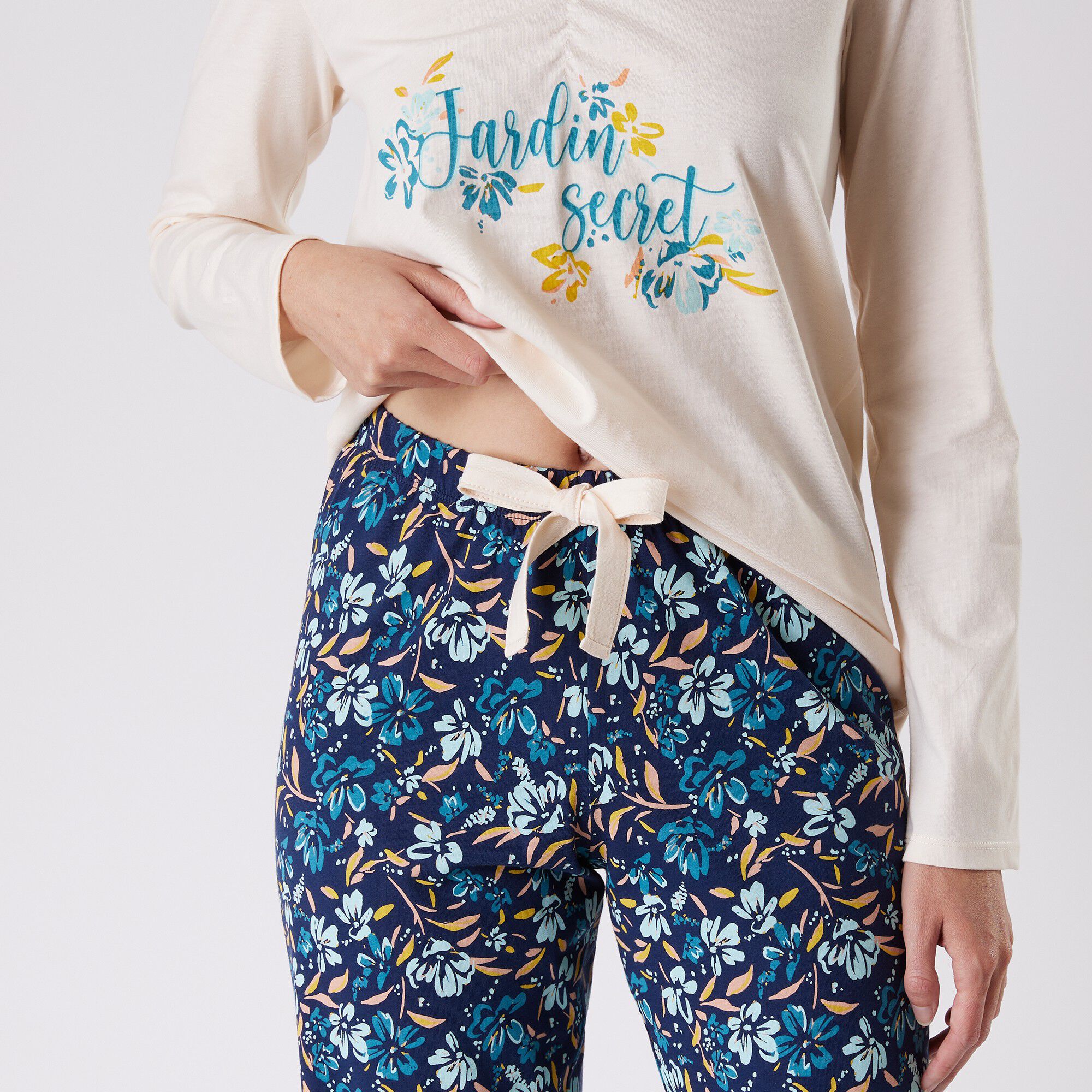 Pantalon pyjama coton imprimé floral