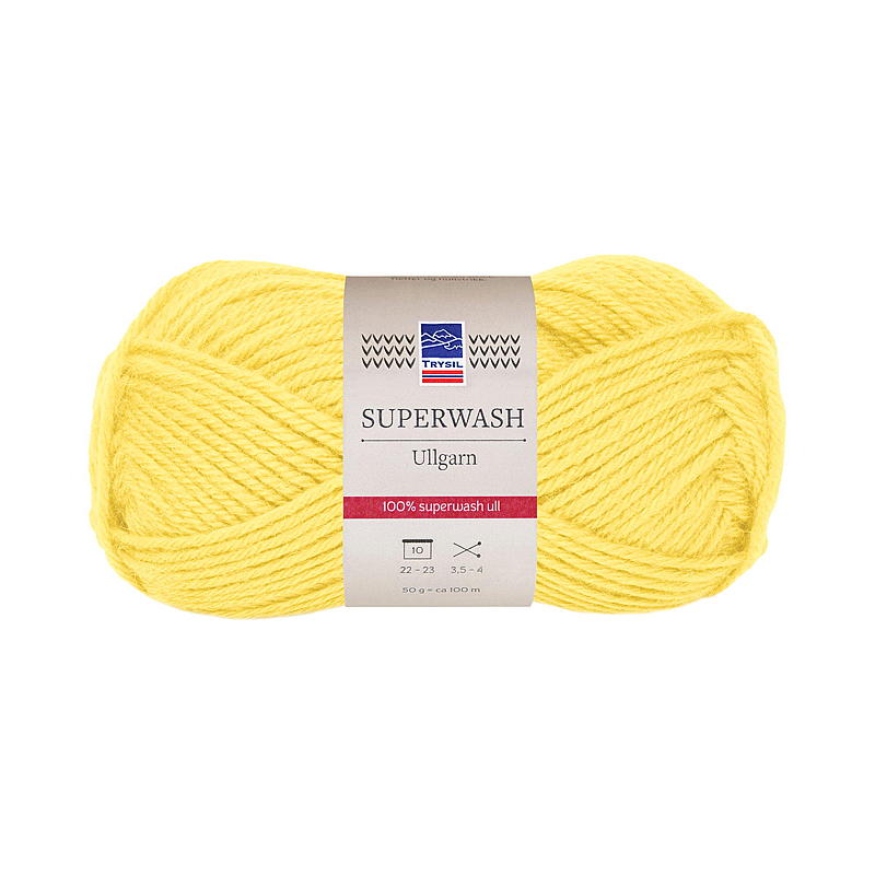 Superwash ullgarn gul