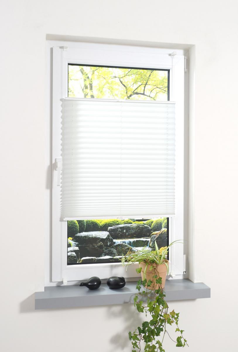 Bella Casa Klemmfix Plissee verspannt, 60 x 130 cm (Breite x Höhe), weiß