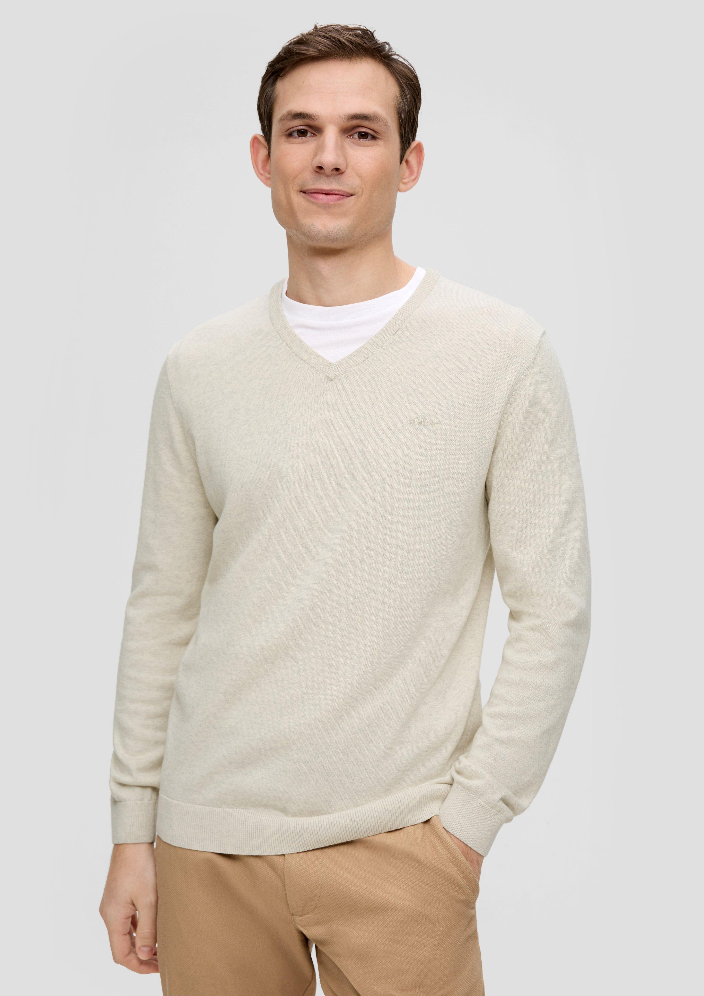 Strickpullover mit Logostickerei  2143174-03W0
