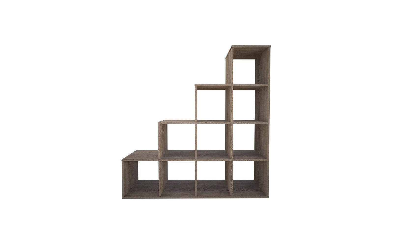 Polini Home Raumteilerregal Polini Treppenregal Stufenregal Raumteiler Regal Eiche 10 Fach