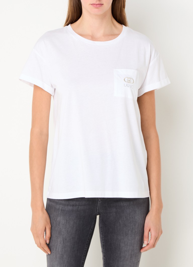 T-shirt Liu Jo con taschino sul petto e logo