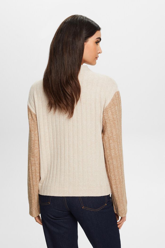Weich aufgerautes Stehkragen-Longsleeve