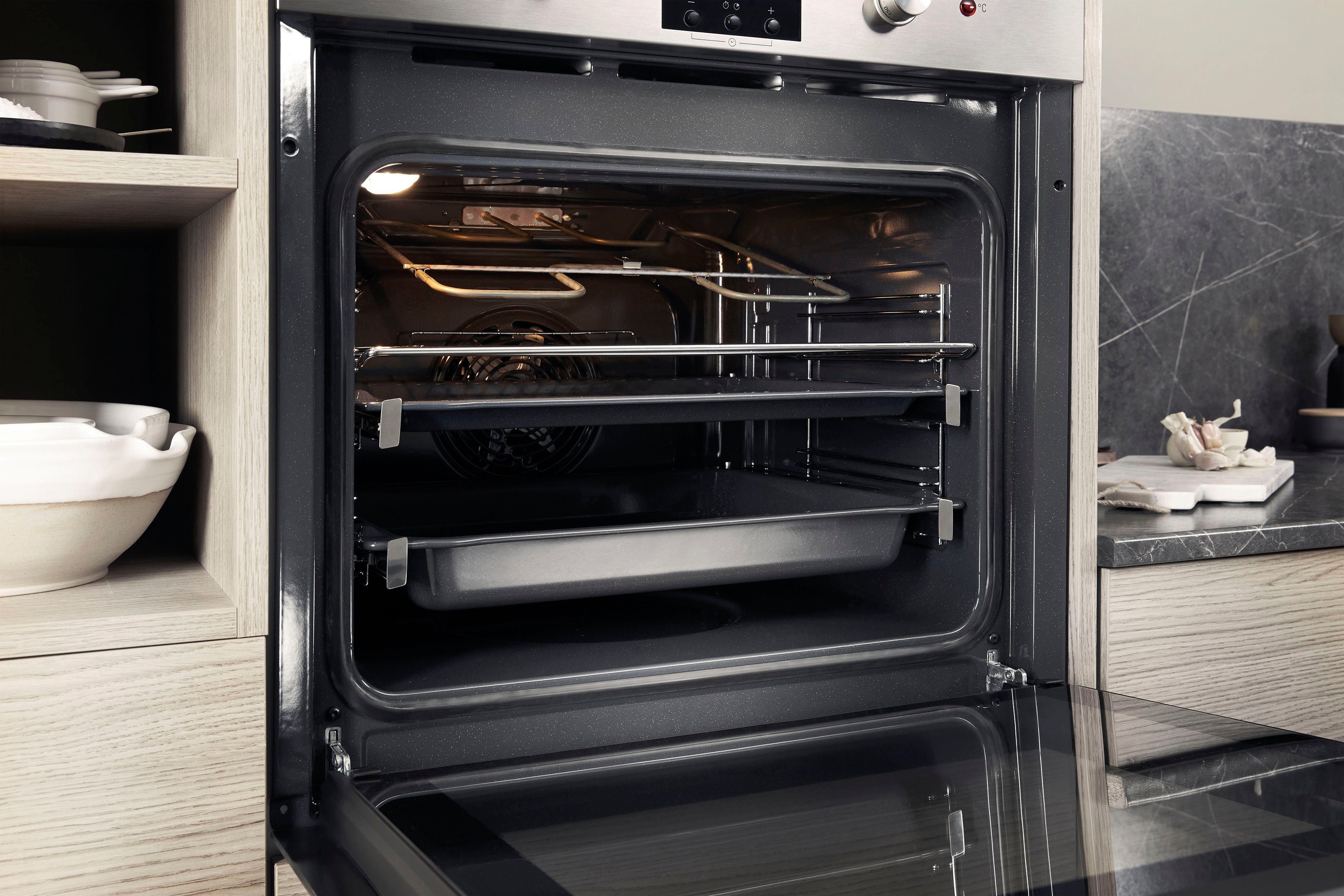 BAUKNECHT Einbaubackofen BAR2 KN5V2 IN, mit 2-fach-Teleskopauszug
