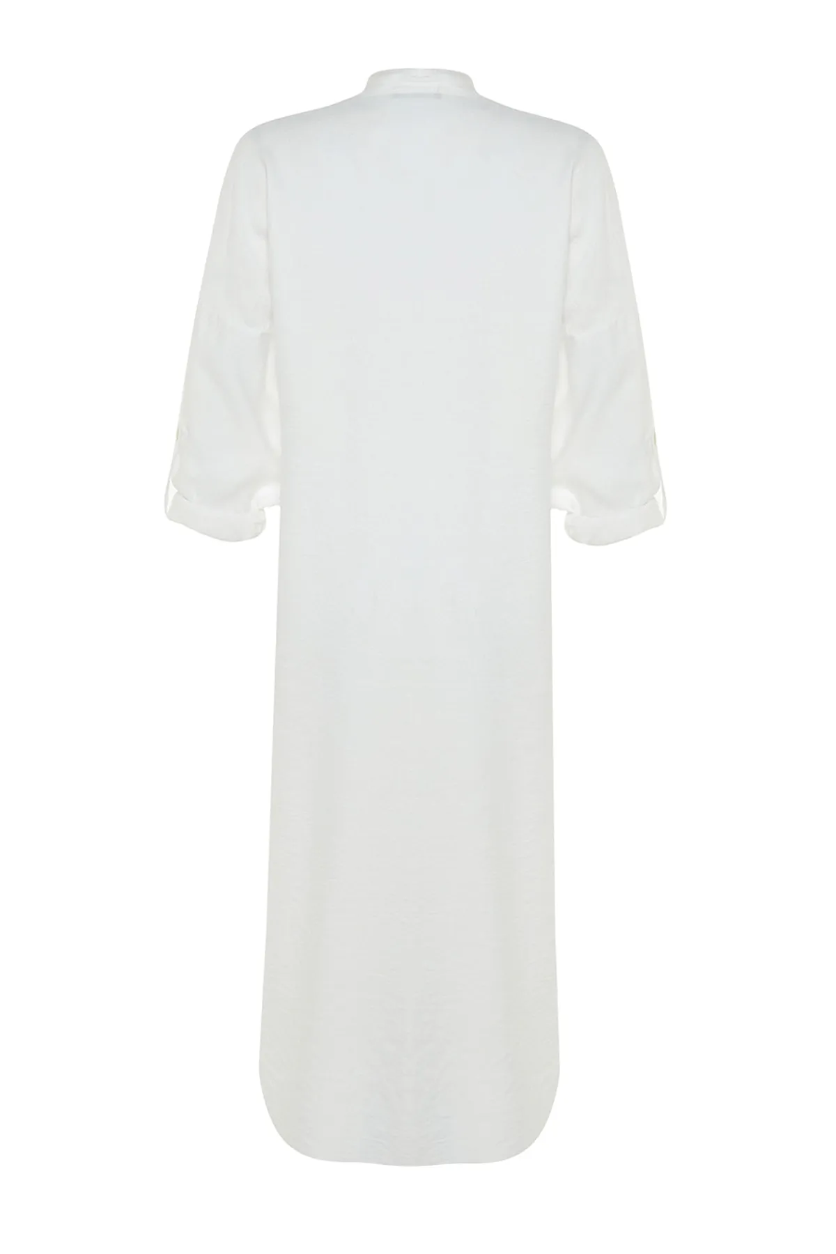 Trendyol Collection  Weißes Midi-Strandkleid aus Webstoff TBESS21EL3318