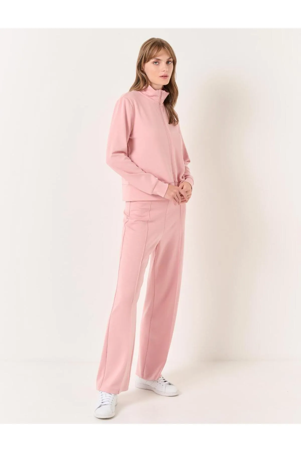 Jimmy Key  Dusty Rose Jogginghose mit hoher Taille und normalem Bein