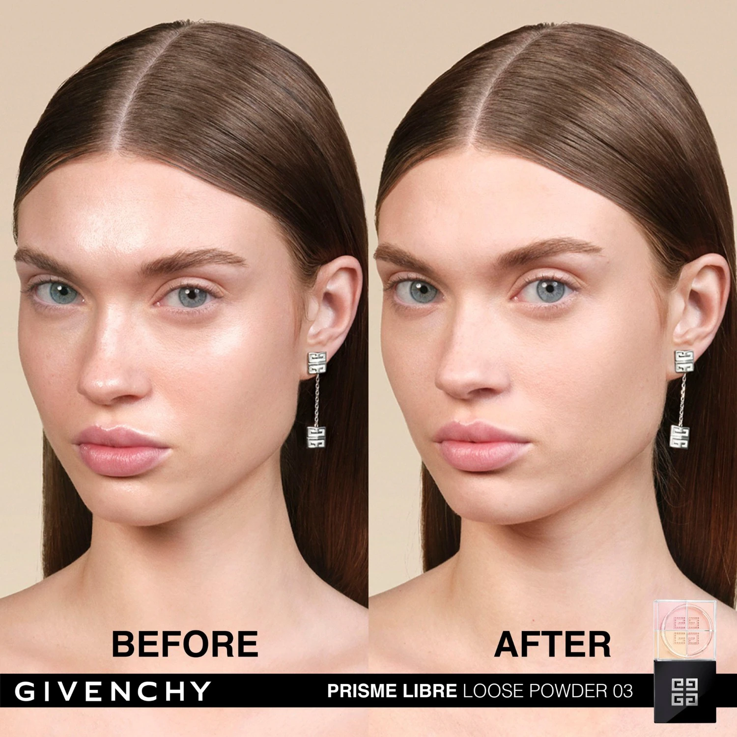 Givenchy puder v prahu v 4 barvah, matirajoč, korekturen in sijoč