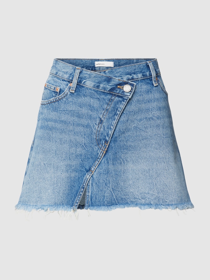 Jeansrock mit ausgefranstem Saum Modell 'WRAP' in jeans