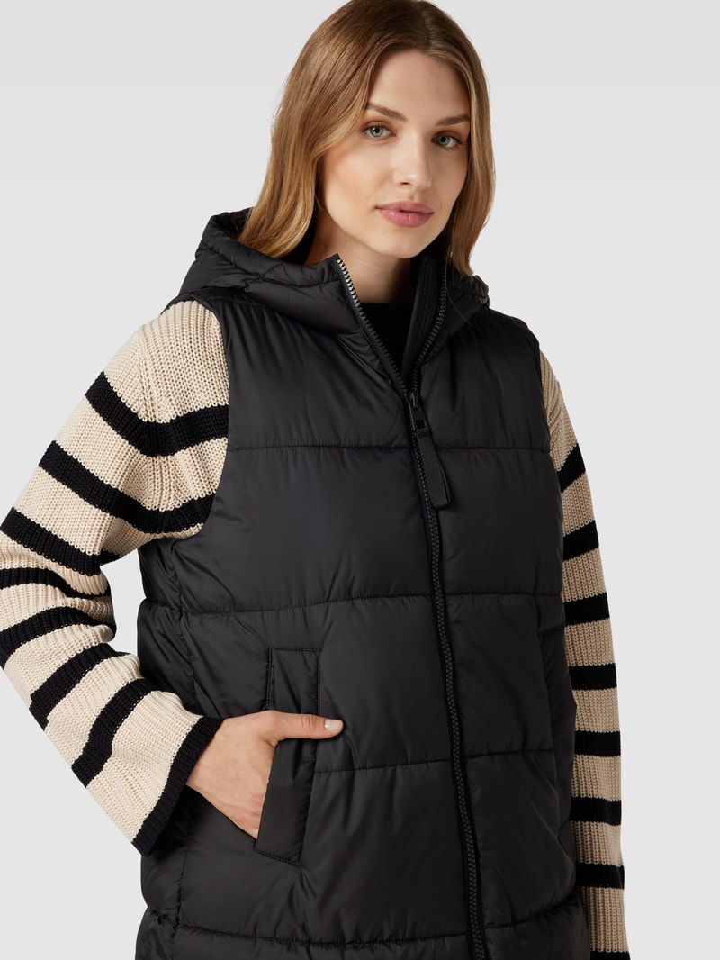 Weste mit Steppnähten Modell 'Puffer' in schwarz
