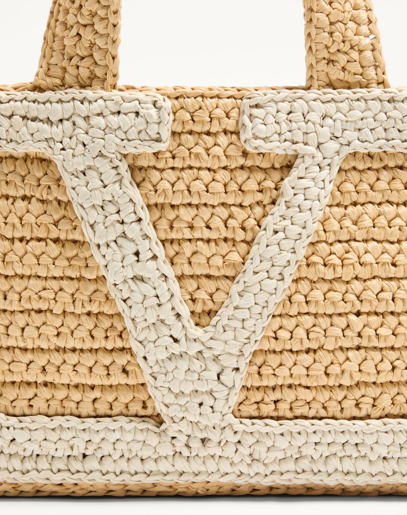 Valentino Garavani Viva Superstar Lille Raffia indkøbstaske