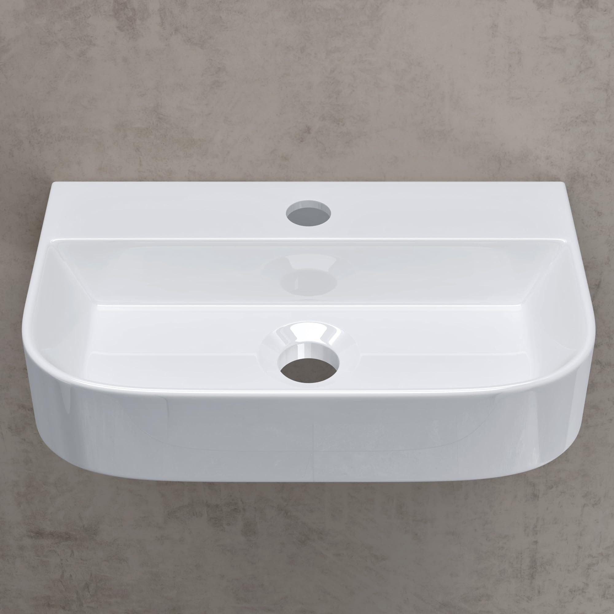 doporro Aufsatzwaschbecken Hängewaschbecken Keramik Gäste-WC Handwaschbecken Brüssel003