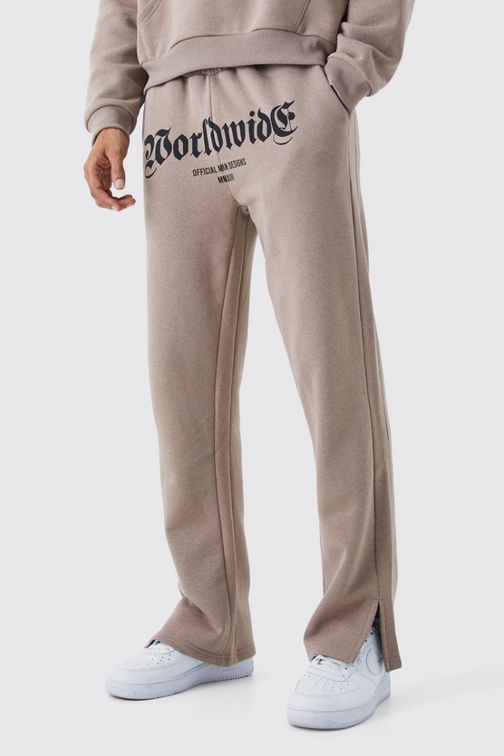 Jogginghose mit Worldwide-Print und geteiltem Saum