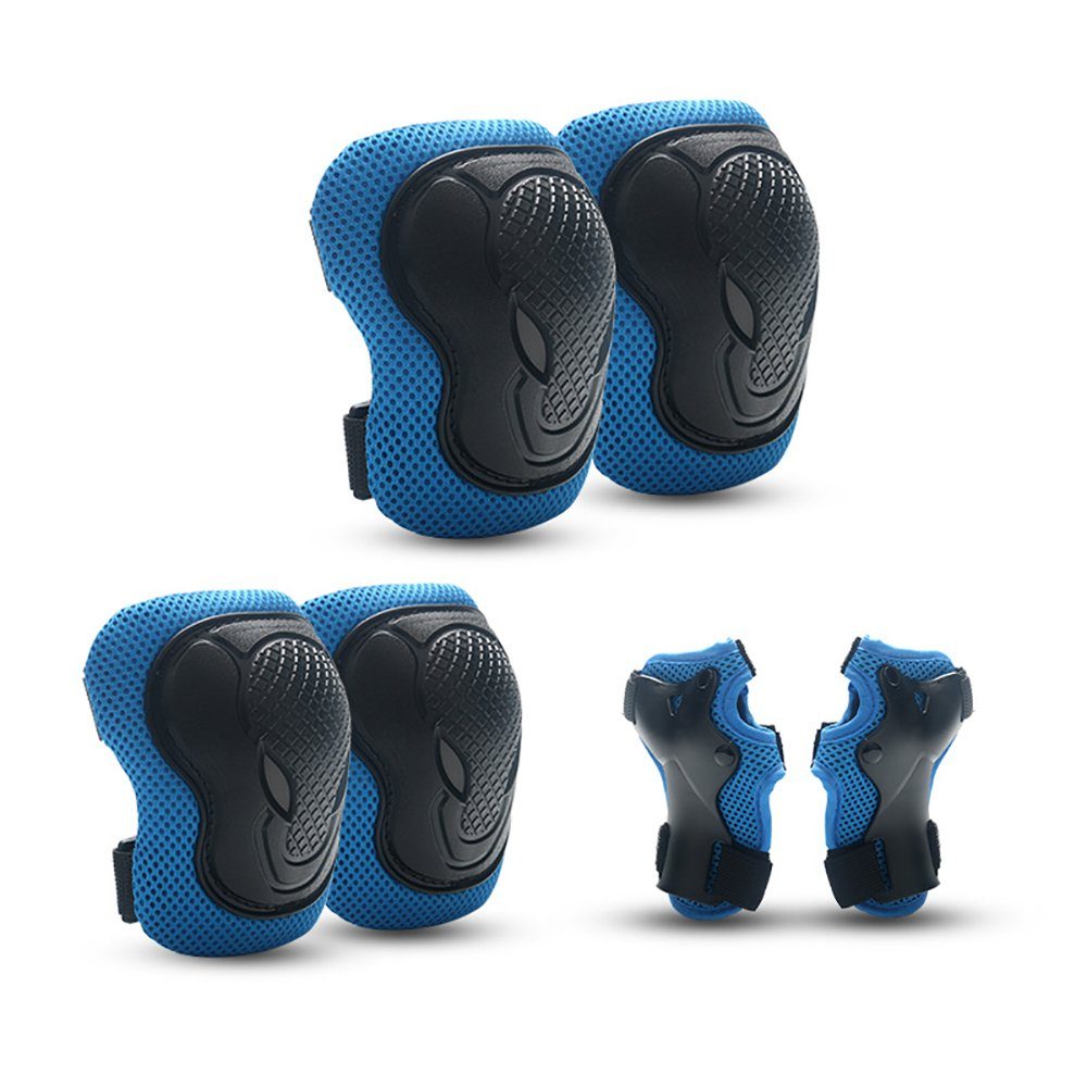 SCOSPORT Protektoren-Set Knieschoner für Kinder (6-in-1-Kinderprotektor, Verstellbares Schutzausrüstungsset), Geeignet zum Rollschuhlaufen, Skateboarden, Skifahren und Radfahren