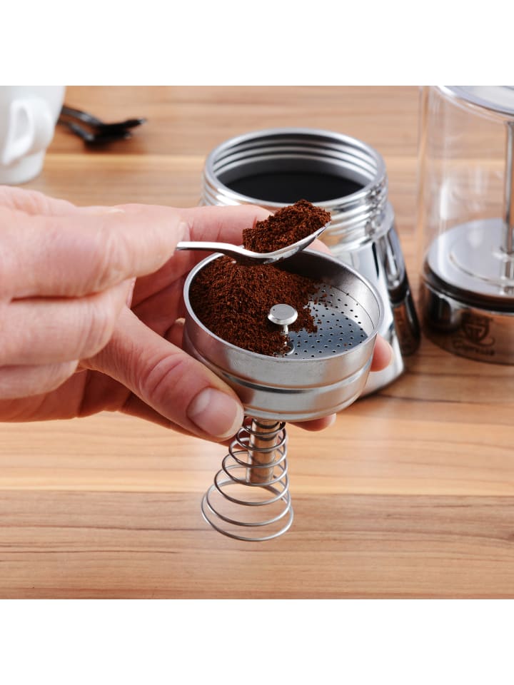 GRÄWE Espressokocher mit Glaskanne in silber günstig kaufen
