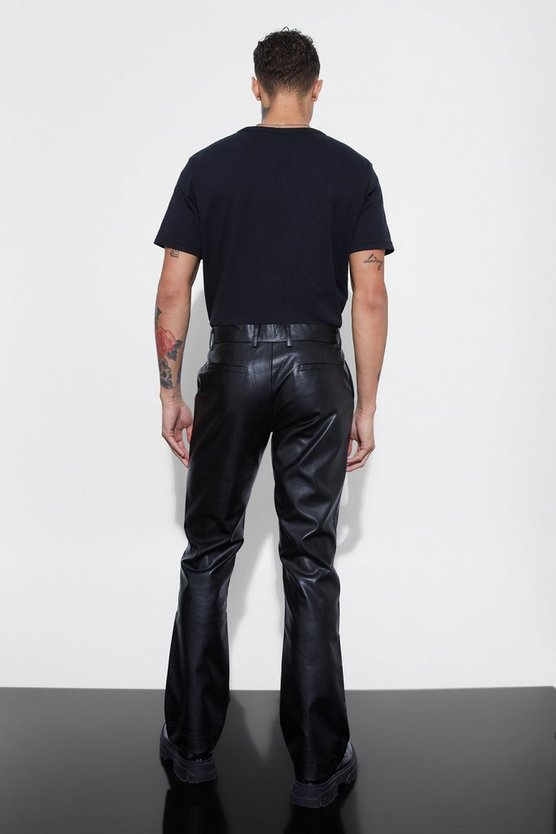 Slim-Fit PU-Schlaghose