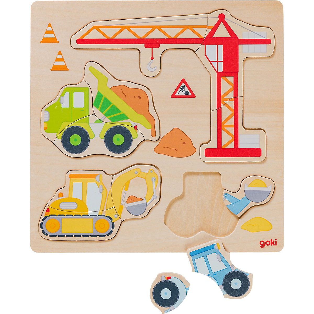Einlegepuzzle Baufahrzeuge
