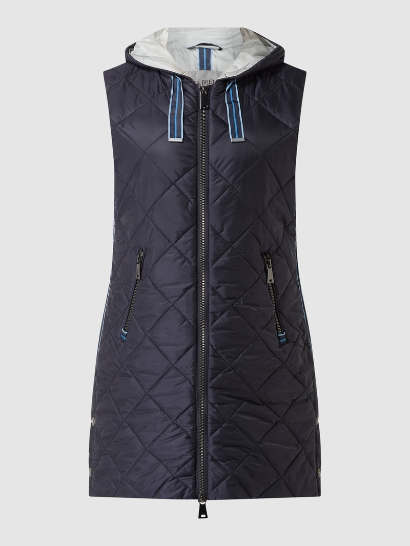 Steppweste mit Kapuze in marineblau