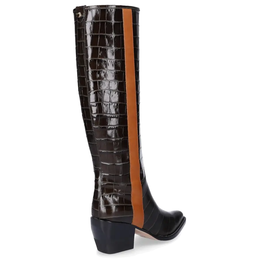 Chloé - Stiefel VINNY Kalbsleder Prägung braun olive - braun