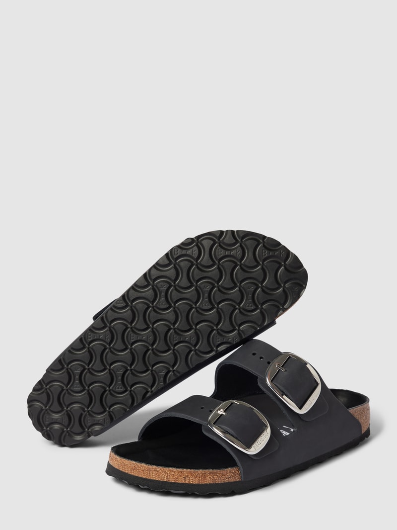 Sandalen aus Leder mit Dornschließen Modell 'ARIZONA' in schwarz