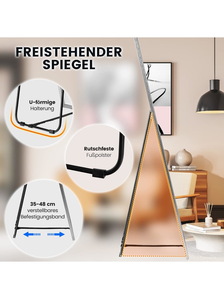 COSTWAY Ganzkörperspiegel 160x40cm in Silber günstig kaufen onesize