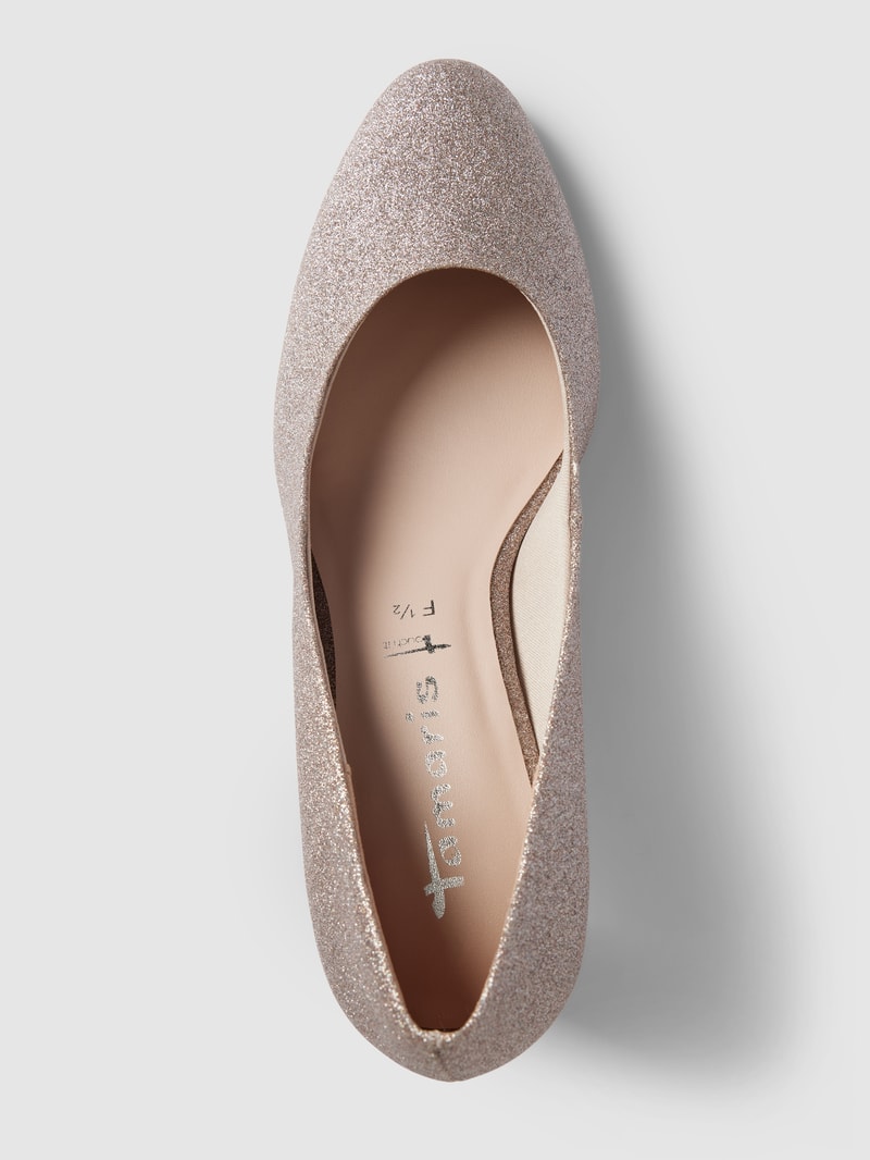 Pumps in Glitzer-Optik in rose gold