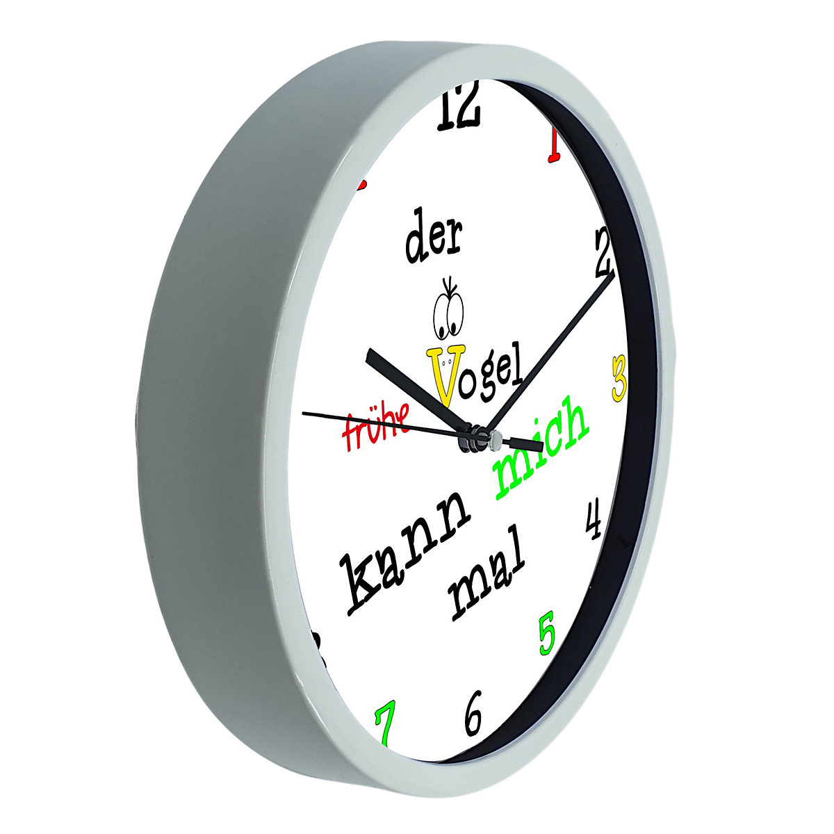 Kinder Wanduhr personalisiert mit Name der frühe Vogel kann mich mal