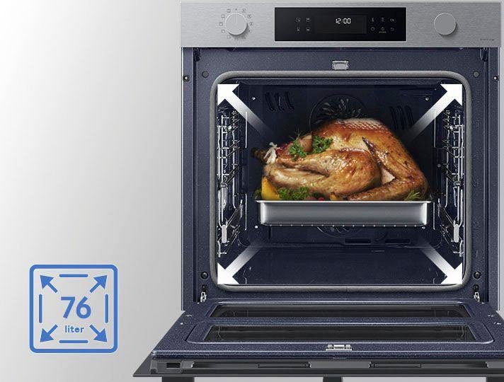 Samsung Einbaubackofen NV7400B NV7B41307AS, Pyrolyse-Selbstreinigung