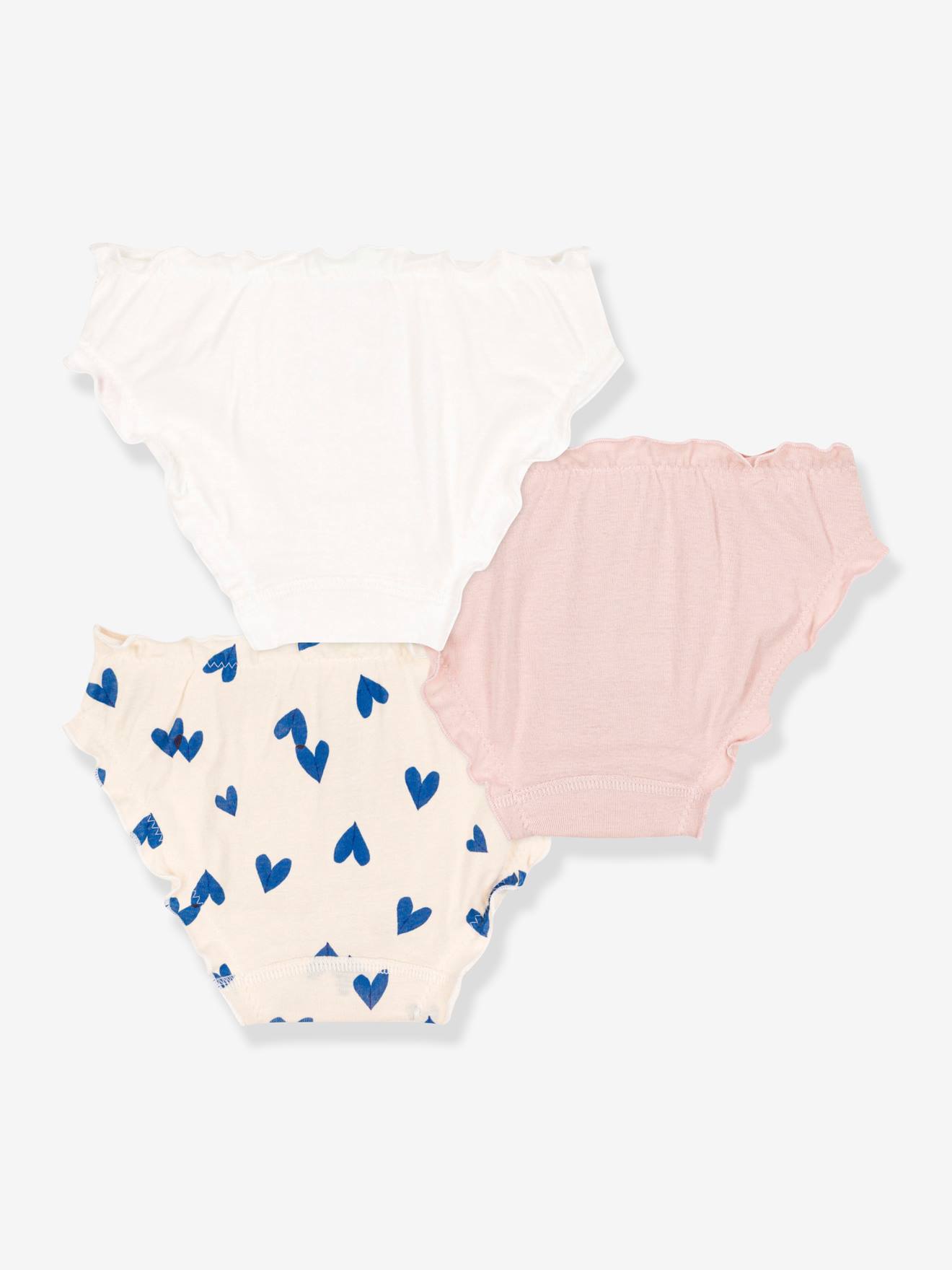 Lot de 3 culottes cœur en coton petite fille PETIT BATEAU multicolore