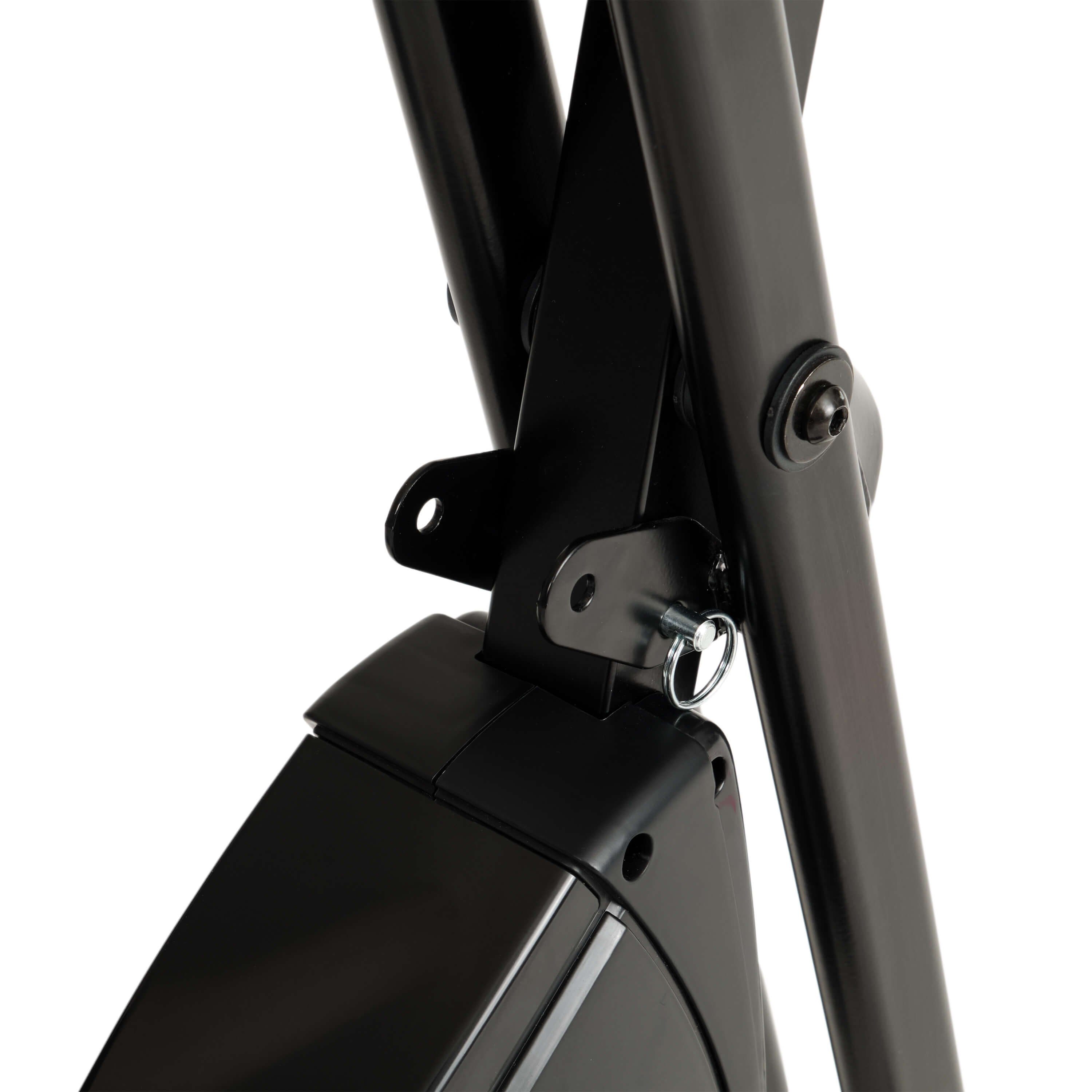 SportPlus Heimtrainer SP-HT-1300-B-iE, Heimtrainer, X-Bike, klappbar für Zuhause, Rückenlehne, 8 Stufen