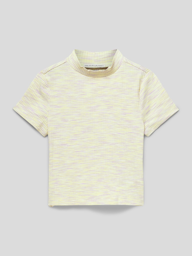 T-Shirt in Ripp-Optik in flieder
