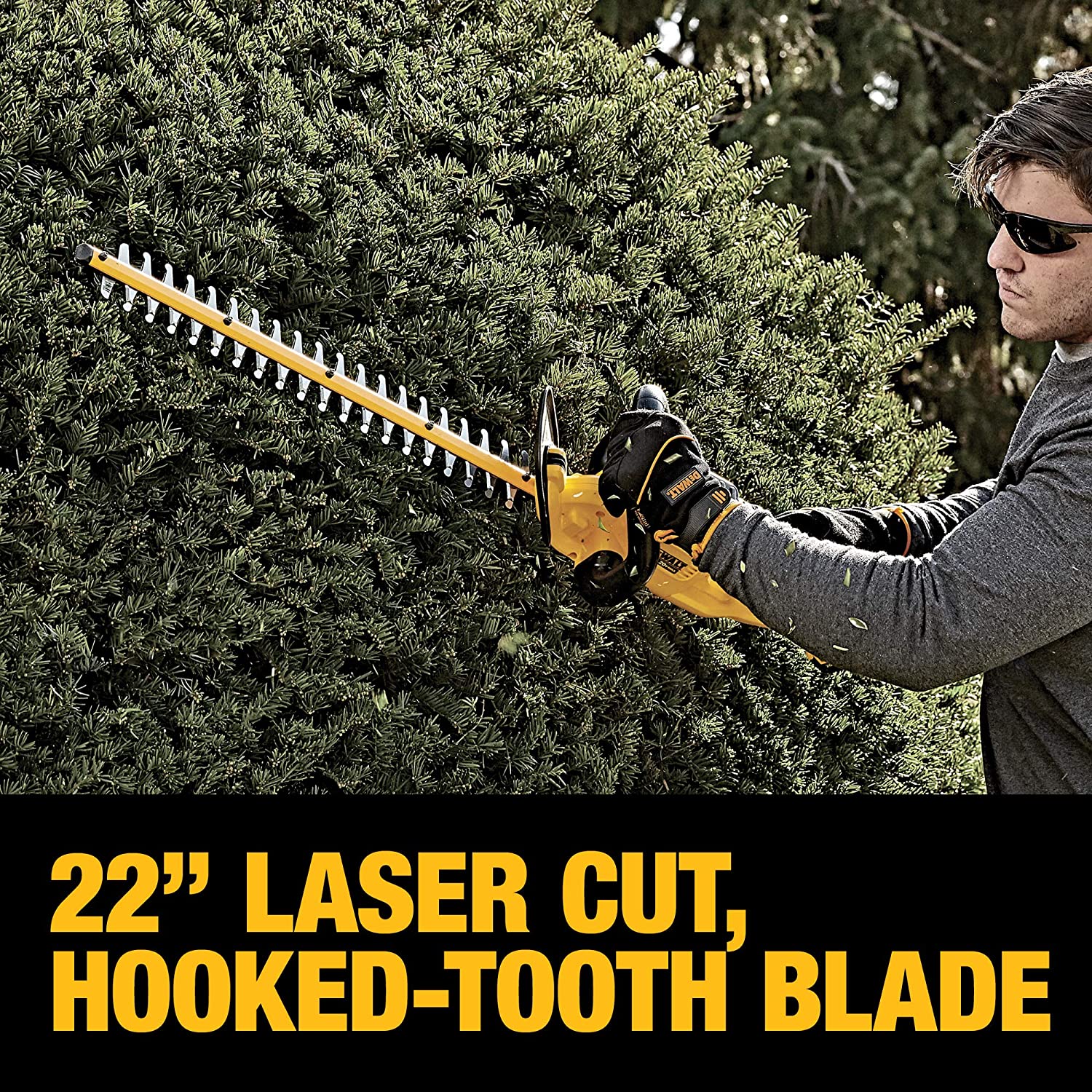 DEWALT 20V MAX CORDLESS HEDGE TRIMMER, 5.0 AH, 22-INCH (DCHT820P1)