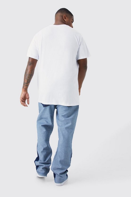 Plus Slim-Fit Schlagjeans