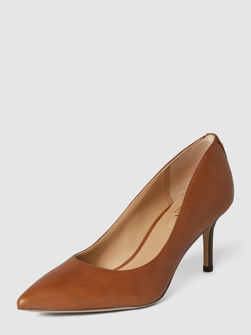 Pumps aus Leder in cognac