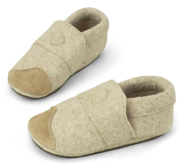 ZeaZoo ~ Hausschuh Kiwi Wollfilz ~ Beige