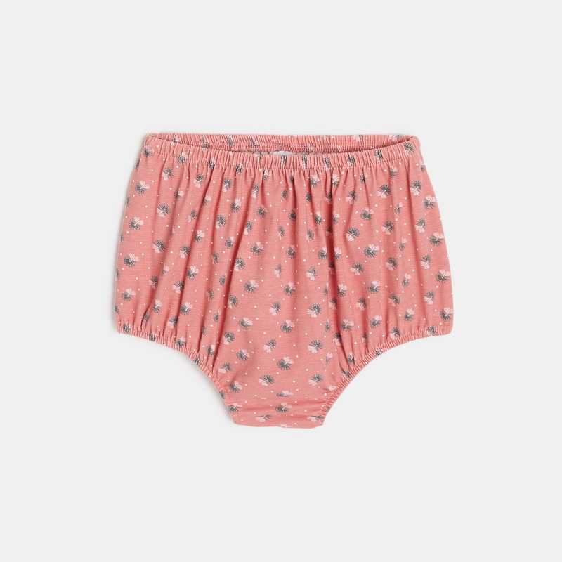Robe boutonnée à volants rose bébé fille