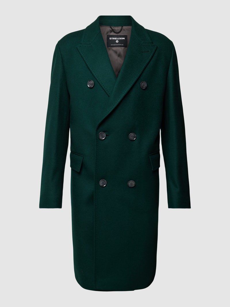 Mantel mit Reverskragen in olivgrün