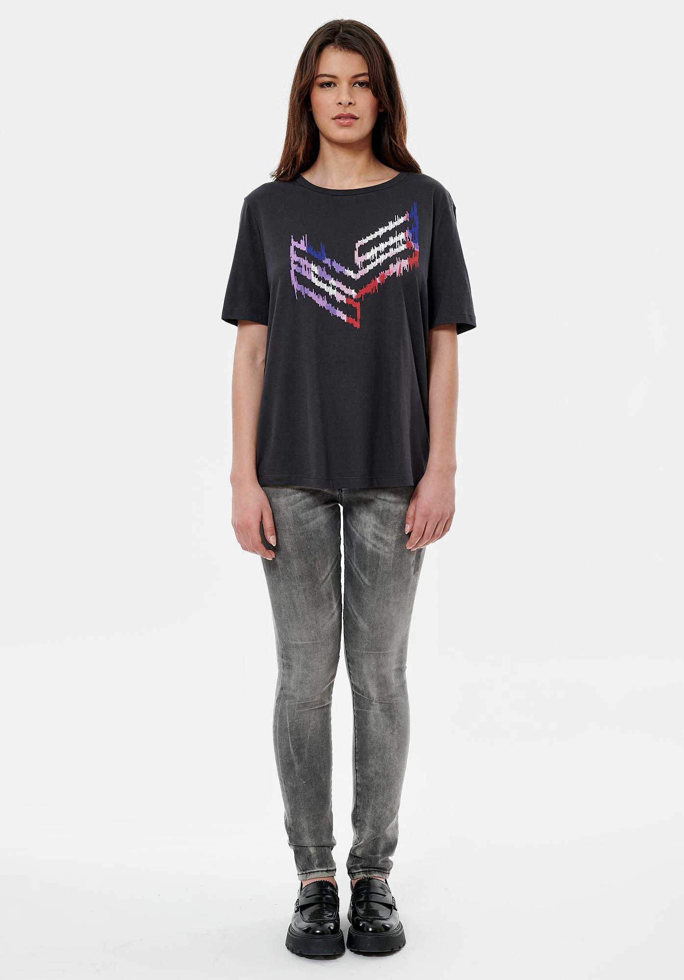 LOUI   T-shirt gris femme