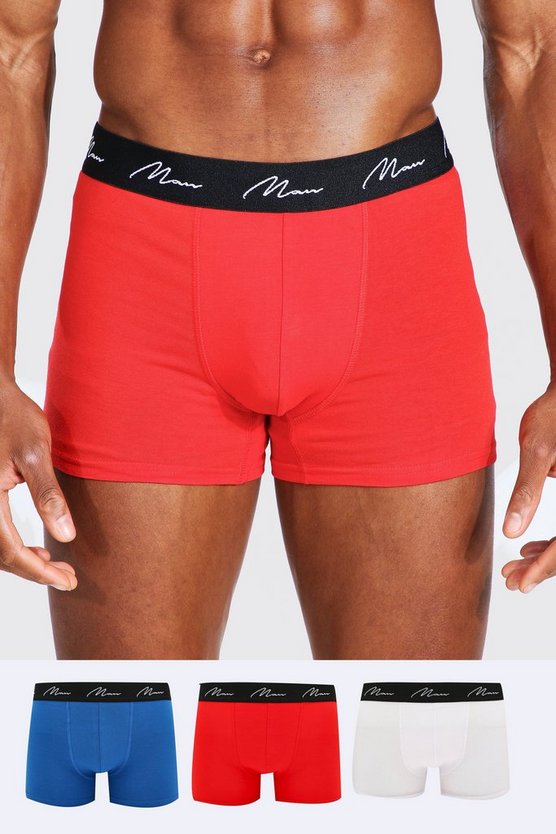 3er-Pack Boxershorts in verschiedenen Farben mit MAN-Schriftzug