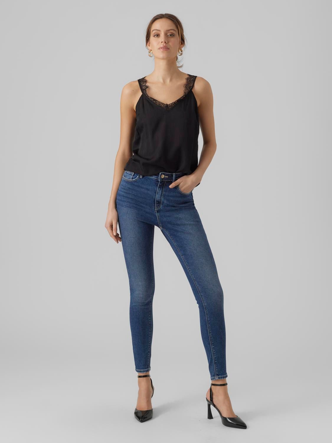 VMSOPHIA Hohe Taille Slim Fit Jeans