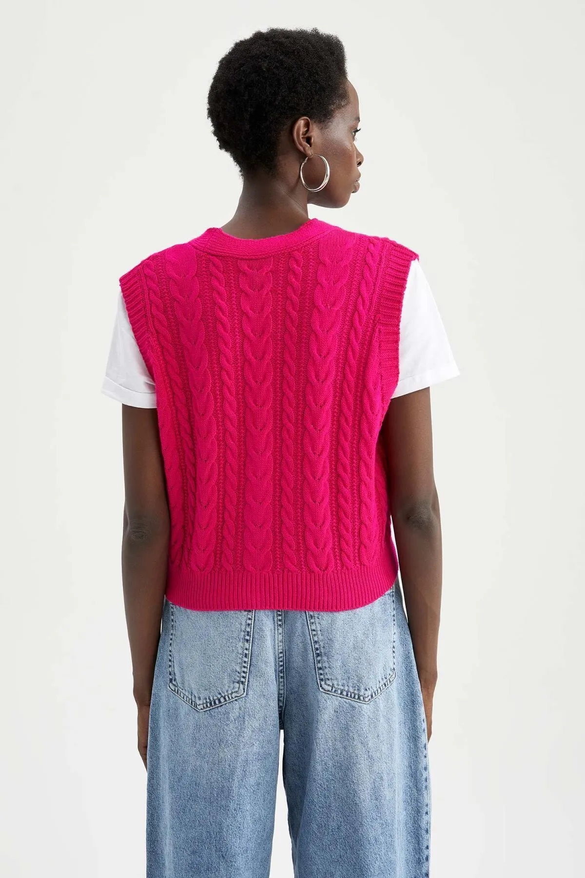 DeFacto  Strickweste - Rosa - Oversized