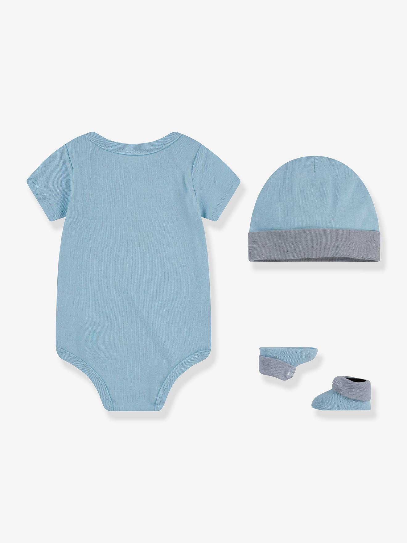 Ensemble 3 pièces chaussons + body + bonnet Converse® bleu
