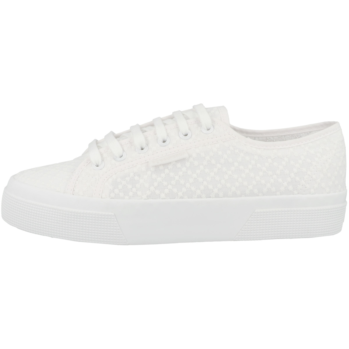 Superga 2740 Platform Macrame Rhombus Sneaker low weiss