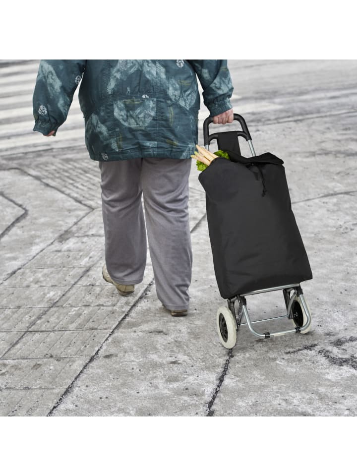 relaxdays Einkaufstrolley in Schwarz günstig kaufen onesize
