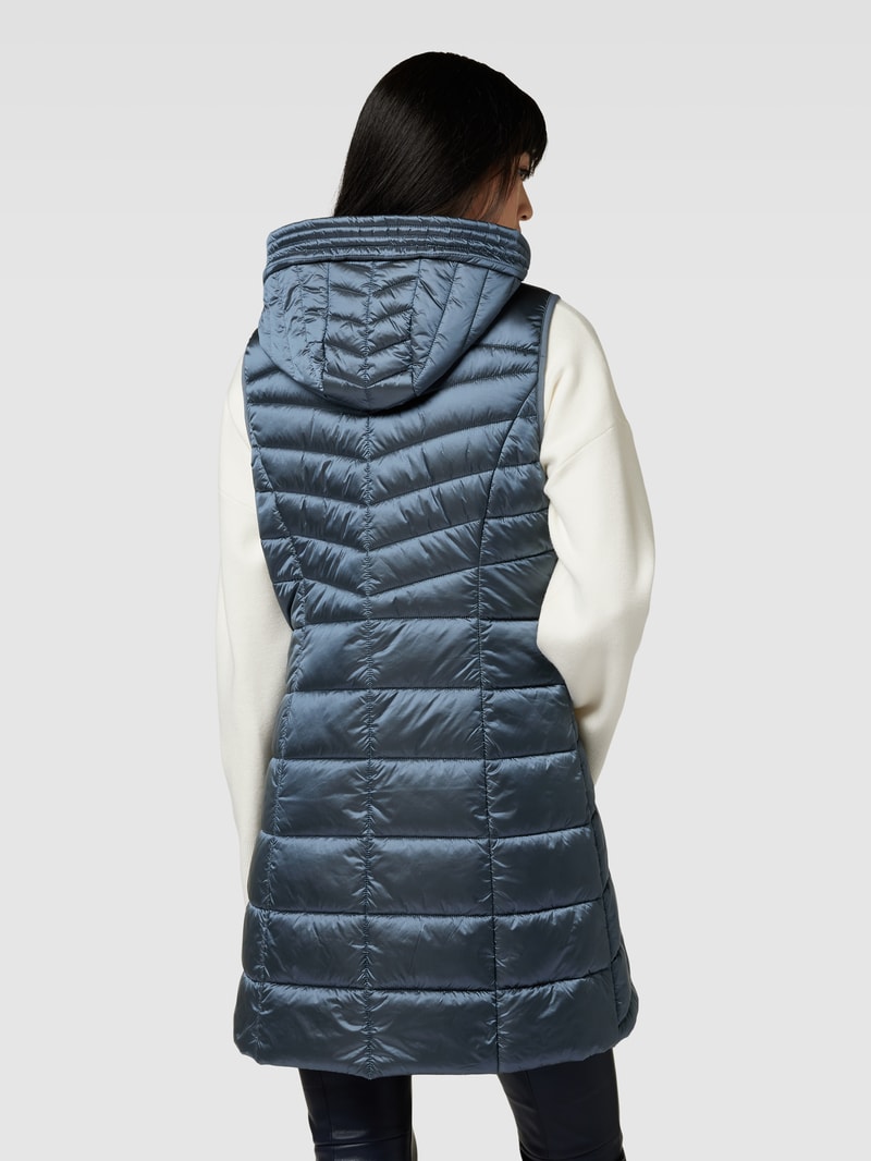 Weste mit Steppnähten in rauchblau