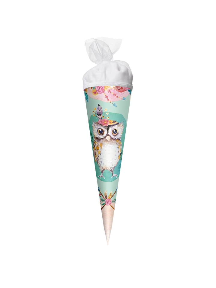 ROTH Geschenk-Schultüte klein Eule Lieselotte 50 cm, rund in Grün günstig kaufen onesize