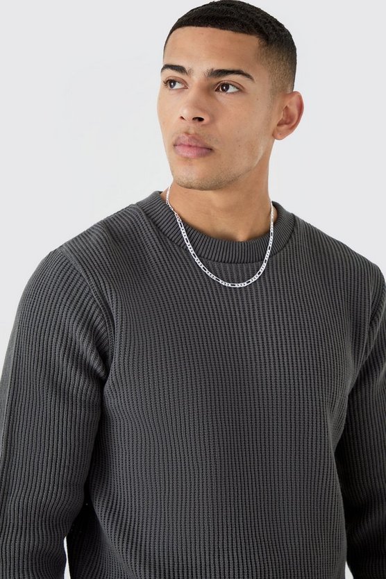 Strickpullover in Waffeloptik